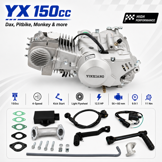 Bloc moteur YX 150cc avec volant d'inertie léger Look CRF – avec accessoires