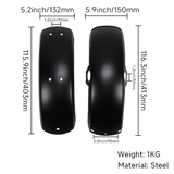 Fender set black Dax type 12v powder-coated steel