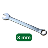 8 mm combination wrench with an open end and ring end