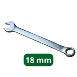 Clé combinée de 18 mm avec un côté à fourche et un côté à anneau