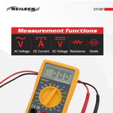 Digitale multimeter voor het meten van elektrische waarden – LCD display (max. 1999)