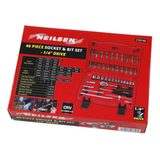 Neilsen – 46-teiliges Steckschlüssel- und Bitset – 1/4" Chrom-Vanadium