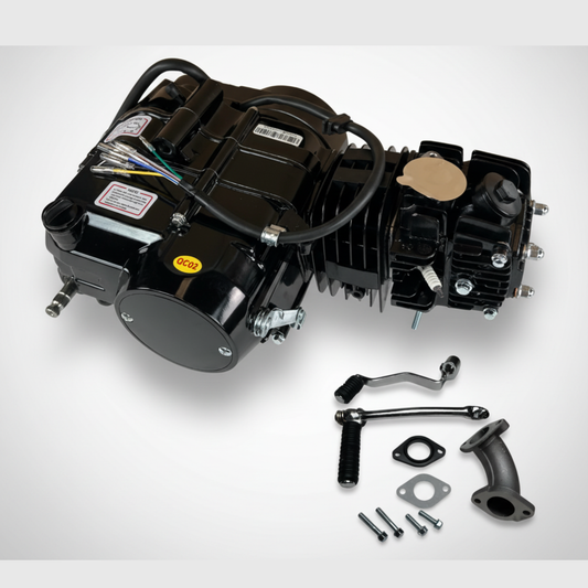 Madmunk 125cc engine block black - Manual - 4 Gears kickstart.