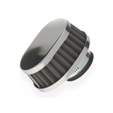 Luftfilter, oval, verchromt, mit 38-mm-Anschluss