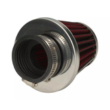 Konischer Luftfilter, rot mit Chrom, wahlweise 35 mm oder 42 mm