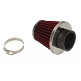 Konischer Luftfilter, rot mit Chrom, wahlweise 35 mm oder 42 mm