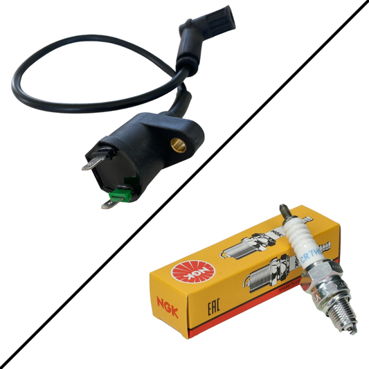 Zwarte Bobine met Bougiekabel + NGK CR7HSA Bougie ontstekingsbundel