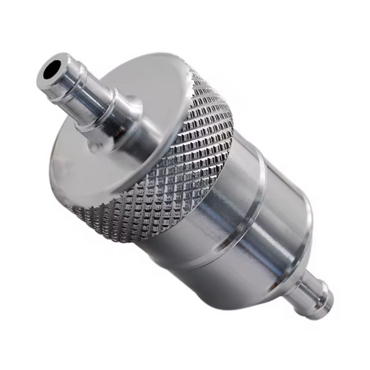 Benzinfilter aus silberfarbenem Aluminium für 6mm Kabel