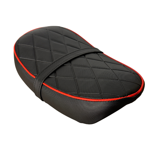 Selle Monkey / Gorilla – Motif diamant – Noir avec bordure rouge