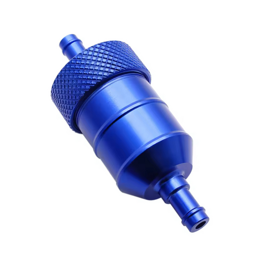 Benzinfilter blau gefärbtes Aluminium für 6mm Kabel