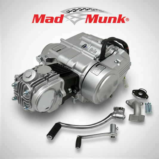 Madmunk 72cc Motorblok zilver- Manueel - 4 Versnellingen kick start. Dax,. 70cc