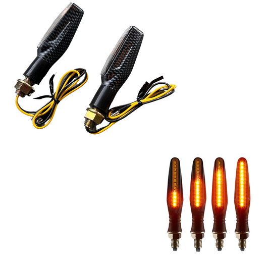 Clignotants LED / Feux de position en carbone avec effet défilement 2 pièces