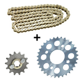 Kette (420) + Hinterradritzel (4 Löcher) + vorderes Ritzel Dax - komplettes Set