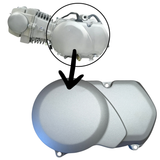 Left engine cover for YX 140cc and Lifan 125 complete engines - gray