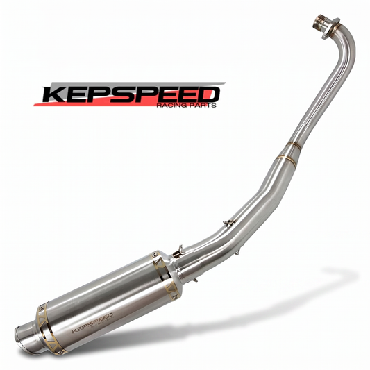 Kepspeed exhaust GP1 short stainless steel underlying with gold finish