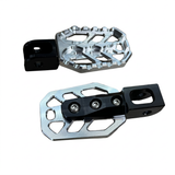 CNC footrests in silver and black, suitable for Dax and Monkey