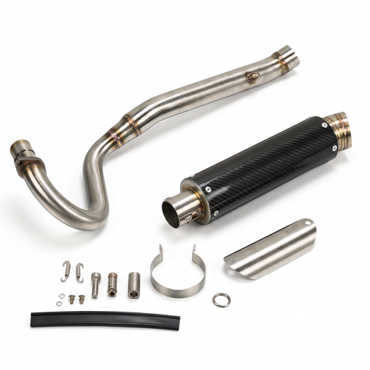 Dax Carbon Auspuff - Oberes Modell mit Carbon-Endschalldämpfer