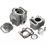 Complete 49cc cylinder kit + cylinder head for horizontal 4-stroke complete engines, 12-volt