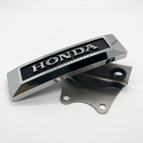 Honda fork emblem chrome and black with mounting bracket Dax