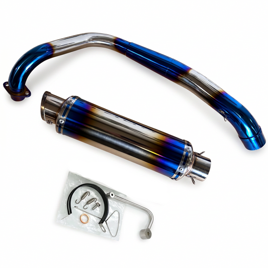 Dax & Monkey exhaust with blue flame effect underneath