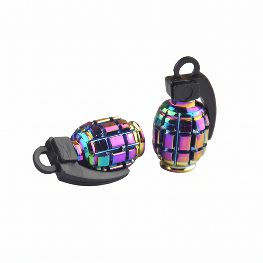 Ensemble de deux bouchons de valve multicolores en aluminium