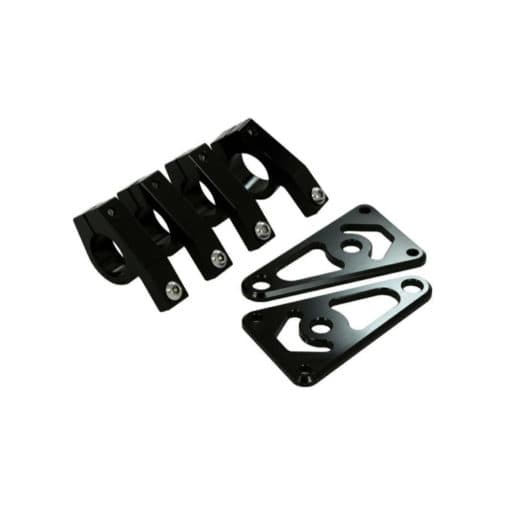 Lichtbügel CNC schwarz zur Montage an 45mm Vordergabeln
