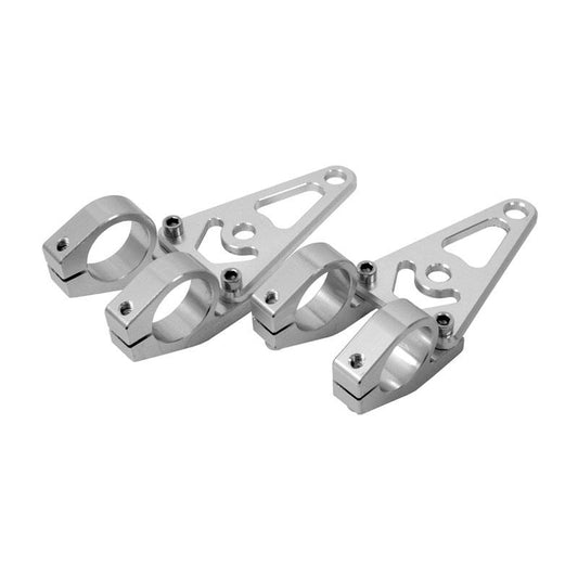 Lichtbügel 26mm CNC silber zur Montage an allen 26mm Vorderradgabeln
