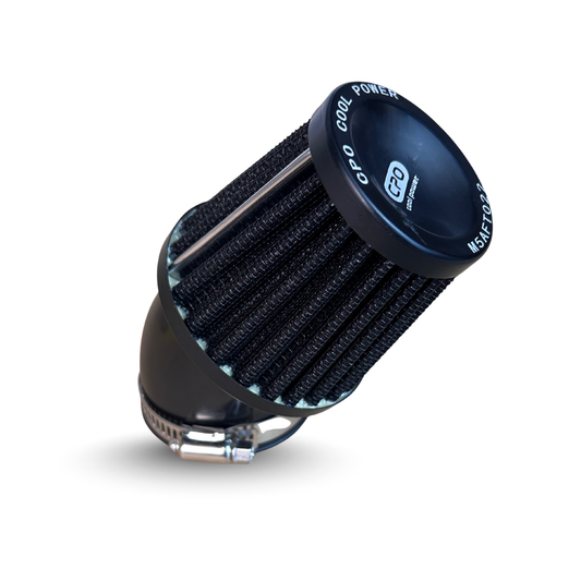 CPO curved air filter black - choice of 35mm, 45mm, and 48mm connection 