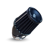 CPO gebogen luchtfilter zwart - keuze uit 35mm, 45mm en 48mm aansluiting