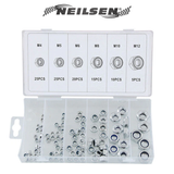 Neilsen 100-piece locknut set (nyloc nuts) – M4 to M12 