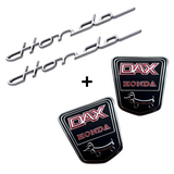 Ensemble d'autocollants de cadre Honda - emblèmes argentés + autocollants de cadre drôle de chien 