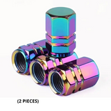 Ensemble de deux bouchons de valve multicolores en aluminium 