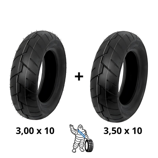 Reifensatz Michelin S1 3.00 und 3.50 - 10 Zoll für Dax und andere 