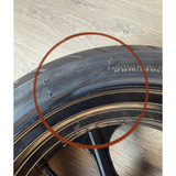 Two new Falcon rims, 3.50 x 12 inches. One comes with a new tire—see description