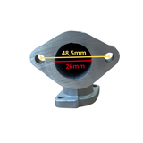Manifold / intake piece 26mm - swivel. Bolt distance 48mm 