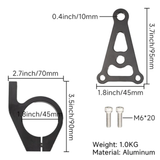 Supports de phare CNC noirs pour montage sur fourches de 45 mm 