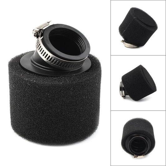 Angled Foam Luchtfilter zwart met montageklem - 35,38,42 en 48mm