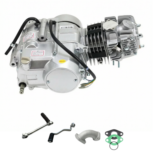 Madmunk 125cc engine block silver - Manual - 4 Gears kickstart. Dax, monkey, Pitbike,.. 