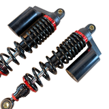 Schokbrekers / achterveren 330mm zwart & rood - instelbaar