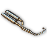 Twin uitlaat RVS - voor Dax en Monkey met uitneembare DB-killers