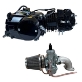 Complete 125cc motorblok + carburateur set inclusief spruitstuk en luchtfilter