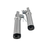 CNC Fußstützenset – Modell Riffel - zwei Stück silberfarben 