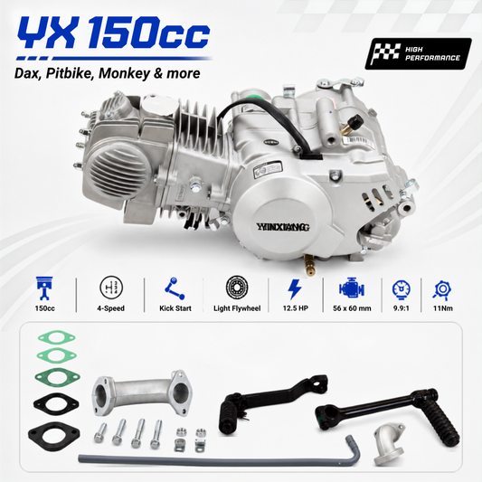 Bloc moteur YX 150cc avec volant d'inertie léger Look CRF – avec accessoires 