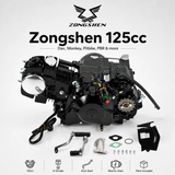 Zongshen 125cc motorblok – elektrisch + kickstart (zwart) - Dax, Monkey, Pitbike