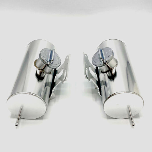 Deux réservoirs d'essence en aluminium chromé supplémentaires - 1 litre 