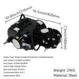 90cc Complete Engine, Black – Manual – 4 speeds, Kick Start. Dax, (88cc)