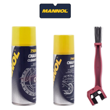 Mannol Drive Chain Maintenance Kit with Cleaner, Lubricant, and Brush