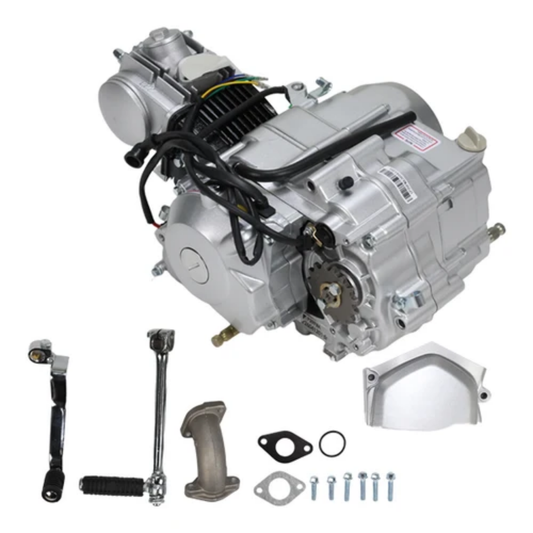 Moteur complet 50 cm³ 4 temps – 4 vitesses – Démarrage électrique – Embrayage manuel + kick – 12 V