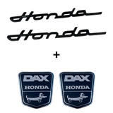 Honda frame stickers set - black emblems + funny dog frame stickers 