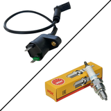 Black Ignition Coil with Spark Plug Wire + NGK CR7HSA Spark Plug ignition bundle 
